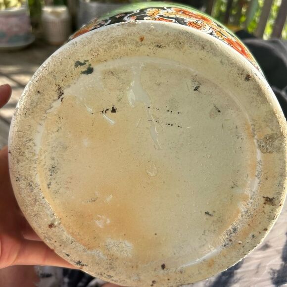 Vintage 25.5" Large Chinese Vase Geishas Hand Painted Porcelain Tall Chinoiserie - Picture 8 of 16